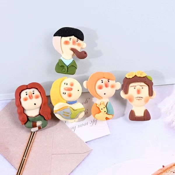 20 piezas encantadora figura de dibujos animados componentes de resina con reverso plano cabujón adornos para el cabello apliques DIY álbum de recortes de boda Craft