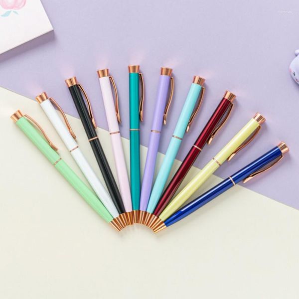 20pcs Calidad de lujo Más color Oficina de negocios Color Pappl Pen Pen Gold Financial Ball Pens