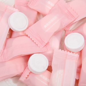 20 pièces maquillage coton tampons voyage naturel compressé enveloppé serviette jetable visage lingettes masque papier bricolage outils de beauté du visage