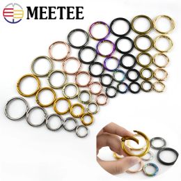 20pcs Meetee 10-50 mm Spring métal o anneau ouvert rond à snap rond pour baguette de sac de troupe de clés