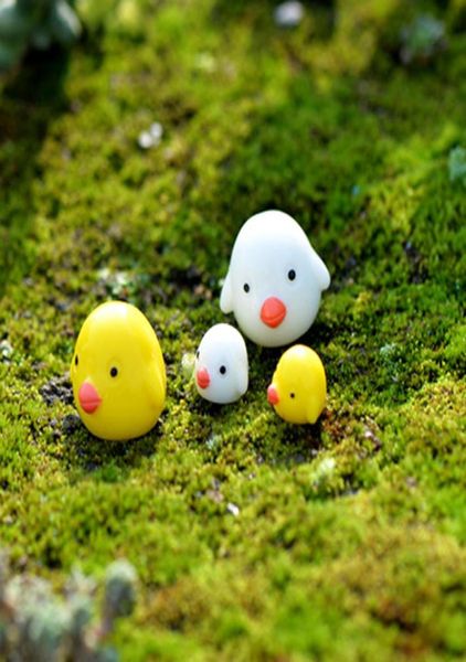 20pcs Mini Chick Bonsai Figurines Fairy Garden Miniatures For Terrariums Ornement Dollhouse Resin Craft Ecological Bottle décor6655956