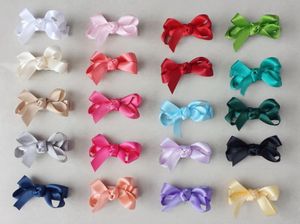 20pcs mini accessoires pour cheveux ruban de satin arcs clips couverts doublé Double Prong Duckbill Alligator Hairpin Boutique Baby Girl couvre-chef FJ3238