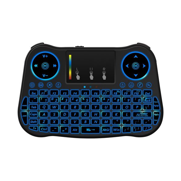 20 pièces MINI MT08 2.4 GHz clavier sans fil 7 couleurs rétro-éclairé anglais télécommande pavé tactile pour Android TV Box tablette PC Smart TV PK i8