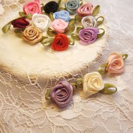 Mini têtes de fleurs de roses, 20 pièces, Patch pour faire des applications en Satin, artisanat de couture fait à la main pour vêtements, accessoires de décoration de mariage