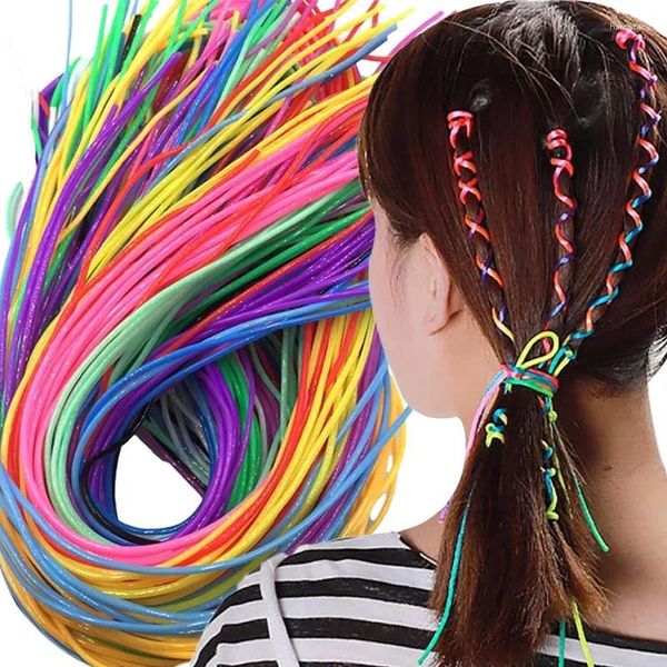 20 piezas mezcla de trenzas de pelo de colores, hebras de cuerda para trenza africana para niña, cintas de cola de caballo DIY, accesorios de estilismo para mujer