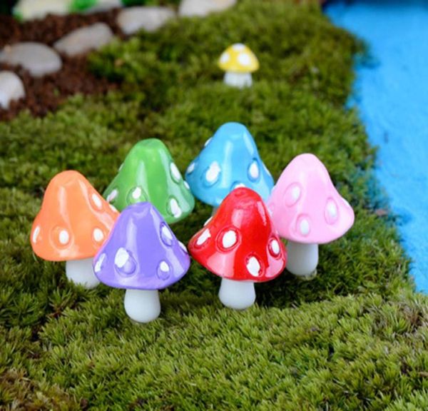 20pcs Mushroom Miniature Fairy Figurines Garden Gnomes décoracion Jardin Mushroom Garden Ornements Resin Craft Micro Landscape5986406