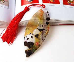 20 pièces naturel séché feuille veines Panda signet livre carte pour mariage bébé douche fête anniversaire faveur cadeau Souvenirs Souvenir