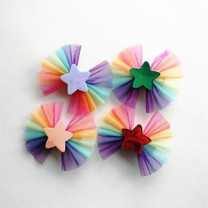 Barrettes en cuir PU pour bébés filles, 20 pièces, épingles à cheveux en forme de cœur, couvre-chef pour enfants, nœuds en gaze arc-en-ciel, accessoires pour cheveux, 210S, nouvelle collection