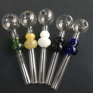 20pcs nouveau tuyau en verre de calebasse tuyaux de brûleur à mazout en pyrex tuyau de brûleur à mazout en verre coloré mini tuyau à main accessoires de fumer pour outils de tabac à tamponner