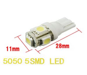 20 stks NIEUW T10 Wedge 5smd 5050 Xenon CAR LED LICHT BLILBS 192 168 194 W5W 2825 158 Cool White1581145