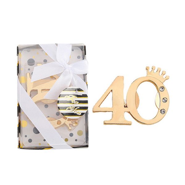 20 PCS Nummer 40 Flesopener Verjaardag Gunsten 40th Anniversary Aandenken Geschenken Levert Evenement Souvenirs Tafel Decors Ideeën