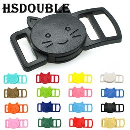 20pcs / pack 3/8 "Couleur mélangée Cat-Head Plastique SAFTY BUCKLES BUCKLES POUR CAL COL CORD MAISON BRA ACCESSOIRES DE CHARMENT