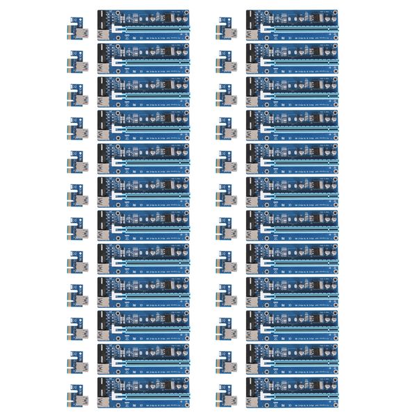 Freessipping 20pcs PCIE PCI-E PCI Express Riser Card 1x à 16x USB 3.0 Câble de données SATA à 4pin IDE MOLEX Alimentation pour l'exploitation BTC