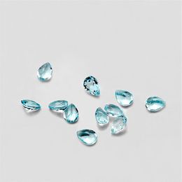 20 pezzi pera 3 5mm 4 6mm 5 7mm occhio di alta qualità trasparente buon taglio brillante 100% naturale cielo topazio azzurro pietre preziose sciolte per oro Silv201v