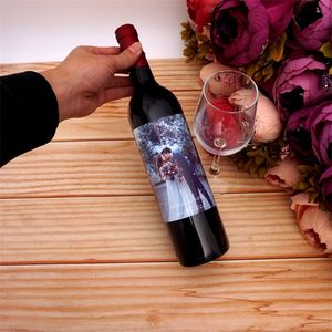 20 pièces personnalisé personnalisé Couple photo nom pour étiquettes autocollants vin emballages bricolage bouteille fête d'anniversaire décoration 220613
