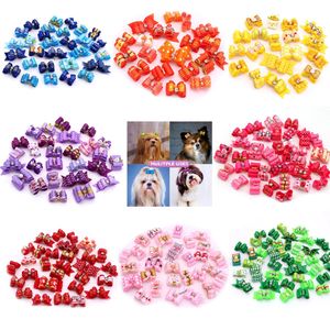 20pcs pour animaux de compagnie mignons arcs de cheveux avec des fleurs en strass accessoires de toilette alimentaires 240418