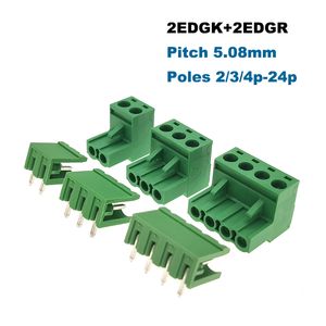 20pcs Pitch 5.08 mm Perg-in PCB Vis Terminal Connecteur de blocs 2EDGK / VC / RC / V / R FEMME MALE 2/3/4/5/6/7/8/9/10p Pluggable Bornier