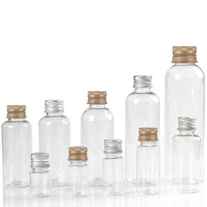 20 PCS Plastic Fles 5/10/30/50/60/100 ml met Aluminium Schroefdop cosmetische Container Reizen Kits Draagbare HUISDIER Lotion Crème BPIZ