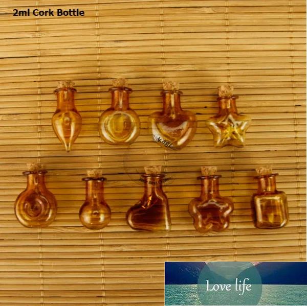 20 pièces Promotion ambre Mini bouchons en verre bouteille petit pot cosmétique bouchon flacon décoratif rechargeable conteneur pour pendentifs