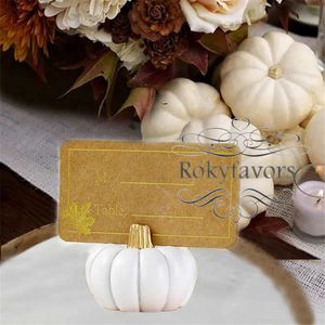 20 pièces porte-cartes citrouille Place faveurs événement Table douche anniversaire réglage fournitures Halloween faveurs cadeaux de Thanksgiving fête nom Clipper