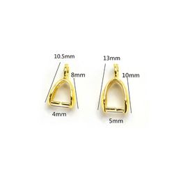 20pcs Connecteurs de caution en laiton pur en laiton 18k Gold Pinch Pinch Pendants Bails Collier Collier Connecteur Accessoires pour bijoux DIY