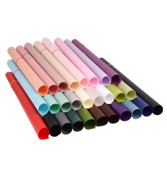 20pcs Couleur pure brouillard matin Papier à clair doux Bouquet de fleurs imperméables épaisses Papier en papier floral de fleur sèche enveloppe 7966845