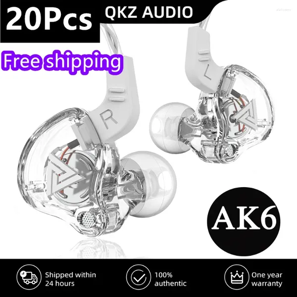 20 piezas QKZ AK6 auriculares deportivos HiFi originales para auriculares de música VIP al por mayor con caja de venta al por menor auriculares con micrófono