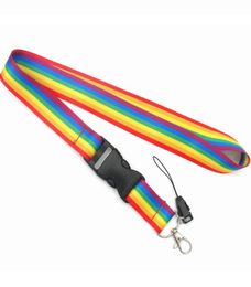 20pcs Rainbow Mobile Phone Stracles Lanyards Neck For Keys ID Téléphone mobile support USB Hang Rope Webbing6755989