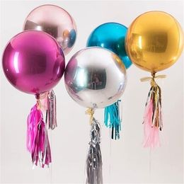 20 stks Rose Goud Zilver 4D Grote Ronde Bolvormige Folie Ballonnen Baby Shower Bruiloft Verjaardagsfeestje Decoraties Lucht Bal T200526186j