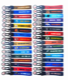 20pcs Rugby American Football Korte Lanyard Leuke Autosleutelhanger Armband voor sleutels Polsband Mobiele telefoonriem Hanger Designer Mannen Sleutelhanger 2024