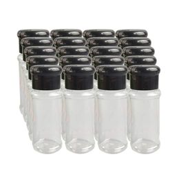 20pcs/set 100 ml de saltio de especias pepper shakers frasco de condimentos negros puede pimienta botella barbacoa de condimentos herramienta de gadget de cocina