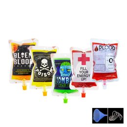 20 -stcs/set 250 ml lege Halloween Blood Bag voor drankjes PVC Drink Pouches Vampire Theme Party Props Horror Halloween Accessories 1063