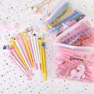 20pcs / Set Gel Stylo-stylo 0.5mm Noir Random Parten Stylos Définit Fournisseurs d'école Fournisseurs de bureau Fournisseurs Enfants Cadeaux 0408