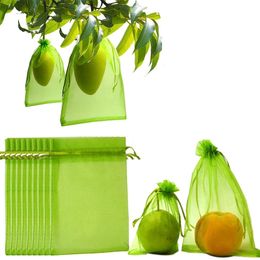 20 unids/set de bolsas de red de protección para uvas, bolsas de malla para jardín de frutas y verduras, bolsa de uva de malla antipájaros para Control de plagas agrícolas