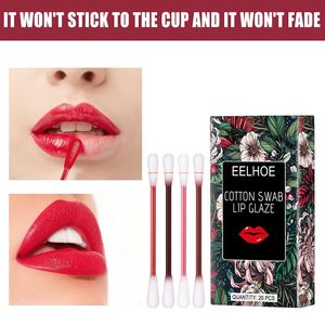 20 stks / set Lipstick Lip Gloss Microbrush Langdurige Waterdichte Wegwerpborstels Katoenen Swab Lipsticks Koreaanse Sigarettenkoker Glazuur Lipgloss Lippen