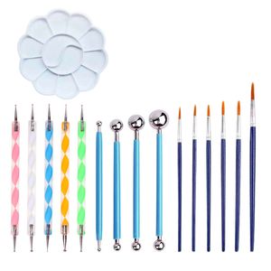 20 -stcs/set mandala stiptools voor het schilderen van rock dot kit stenen pen stip kit polka dot art tool stencil sjabloon borstel lade kit