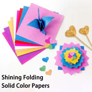 20pcs / set carré papier d'origami Side simple brillant pliage des papiers de couleur unie