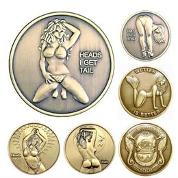 20 piezas mujer Sexy moneda sirena monedas Retro Lucky Lady moneda conmemorativa