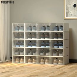 20 Stuks Schoenenrek Schoenen Organizer Systeem Transparante Kast Meubels Stapelbaar Sneaker Box Vitrine 240102