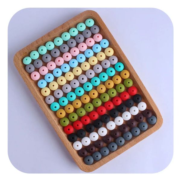 20pcs Silicone Abacus Spacer Perles créatives DIY AOTH BABY CHEW'S Toy's Food Food Grade Teether Pacificier Chain Chain