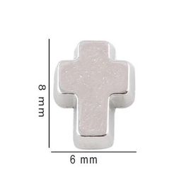 Médaillon flottant en croix couleur argent, 20 pièces, breloques, accessoires de bricolage adaptés au verre vivant, médaillon à mémoire magnétique 275R