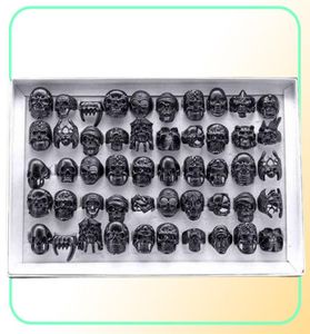 20pcs Skull Ring Punk vintage squelette anneaux Goldblack Mens mixtes bijoux entières