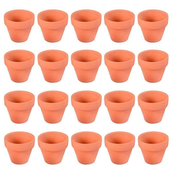 20Pcs Petit Mini Pot En Terre Cuite Argile Céramique Poterie Planteur Cactus Pots De Fleurs Succulentes Pots De Pépinière Idéal Pour Les Plantes Artisanat Y202570