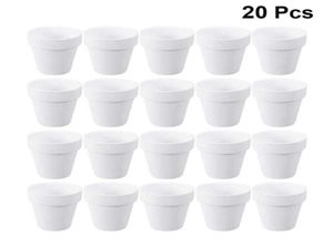 20 pcs Petites pots de terre en terre cuite blanche Plavier de poterie en céramique cactus pots de fleurs succulentes pots de pépinière avec trou blanc y09101665103