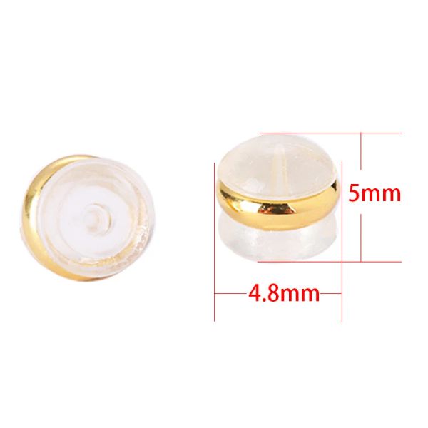 20pcs Souffle en caoutchouc en caoutchouc d'oreille Boucle arrière Backs pour les boucles d'oreilles étalons Constructions d'oreille de bricolage accessoires de tube de balle