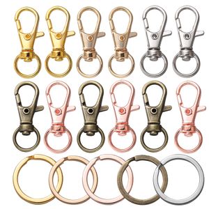 20 pièces fendu porte-clés homard fermoir crochets fendu porte-clés connecteur pivotant pour collier à faire soi-même Bracelet chaîne bijoux fabrication fournitures