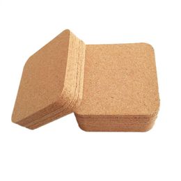 20pcs Coasters carrés Dampproofroof-friendly-friendly en bois en bois de liège en liège pour bol tasse de bol y200328236f