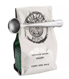 20pcs en acier inoxydable Coffee Mesure Scoop Assaisme Spoon Spoon Ice Cream Spoon with Bag Seal Clip Silver7128553