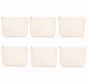 20 stks Sublimatie DIY Blanco Grote Capaciteit Canvas Cosmetische Tas Rits Portemonnees