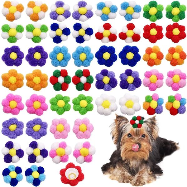 20pcs Summer Hair Coin Cows Bows Dog Dows avec diamant Coloful Grooming Bands for Small Dog Pet Girls Toothing Hair Accessories 240507